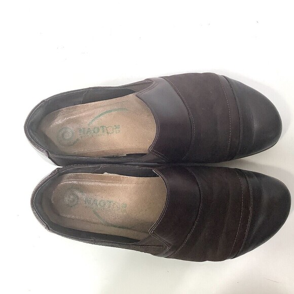 NAOT Leather Womens Slip On Loafers Shoes Size 7 - 7.5 38 Brown Flats - Picture 7 of 10